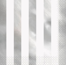 Silver Foil Stripes Luncheon Napkins 16ct - Foil Stamping