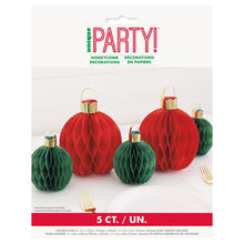 Assorted Ornament-Shaped Honeycomb Tissue Centerpieces 5ct