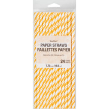 Striped Paper Straws 24ct - Yellow