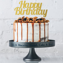 Gold Glitter Happy Birthday Cake Topper