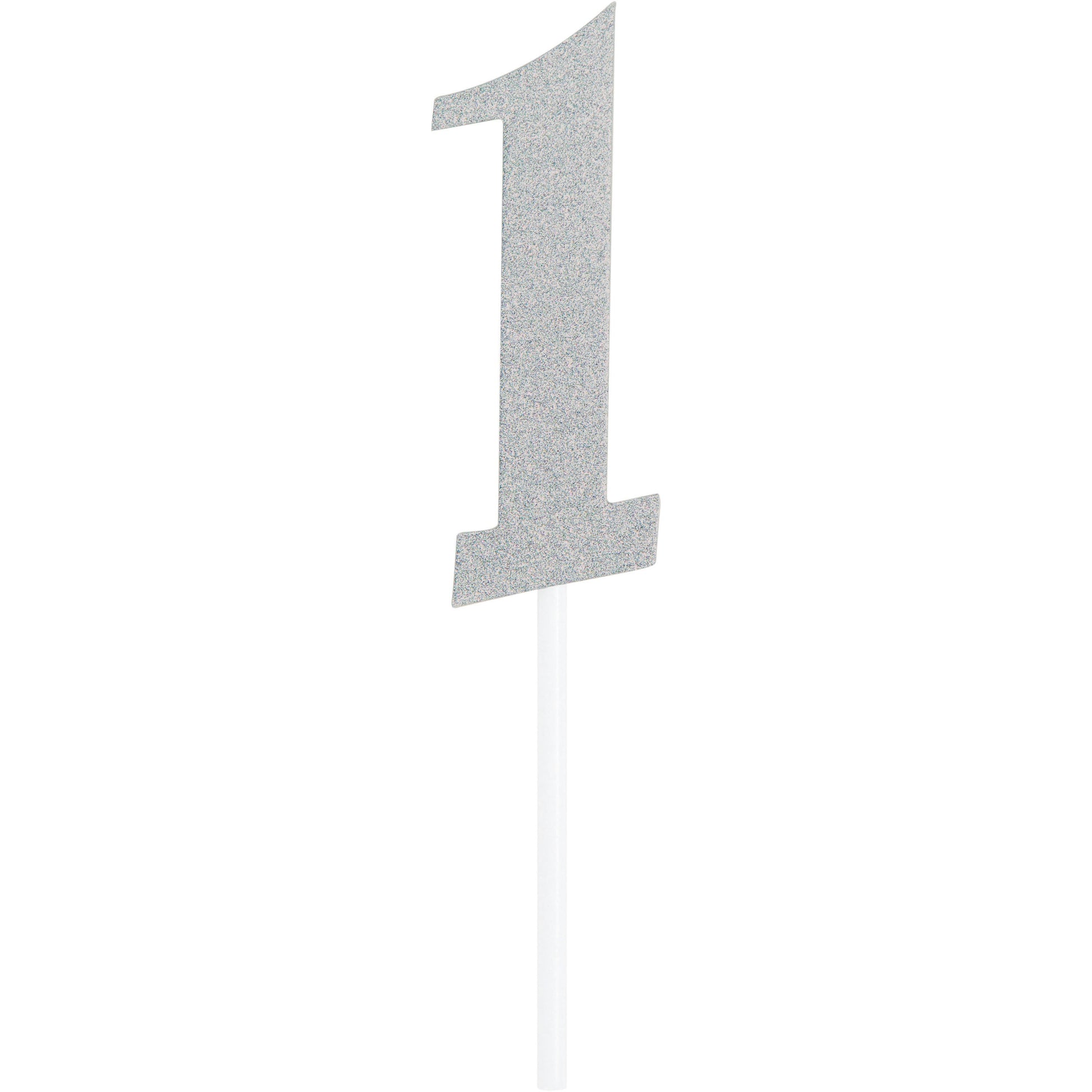 Silver Number Cake Topper 6in