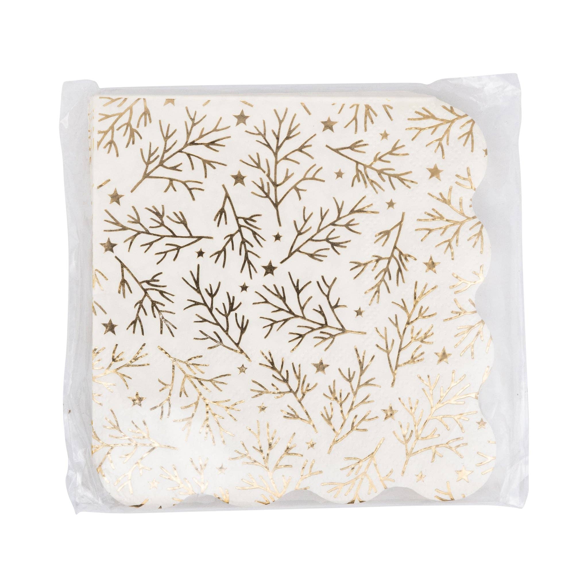 Foiled Sprigs and Foliage Cocktail Napkin - Thumbnail 2