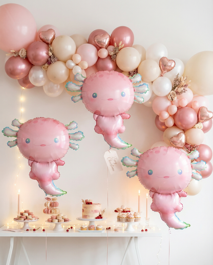 #403A Pink Axolotl Foil Balloon