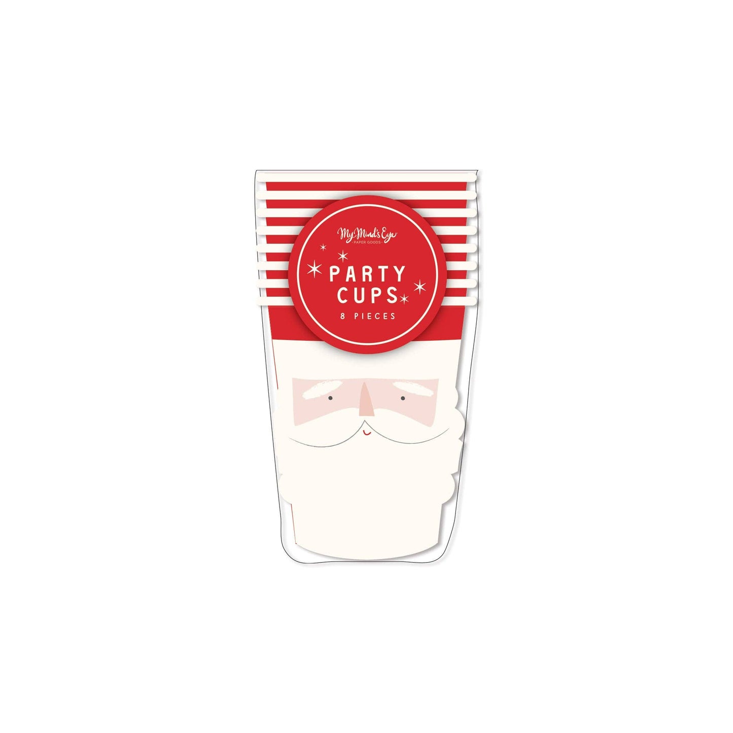 Believe Santa Face With Handle Paper Party Cup 8ct