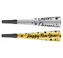 NYE Foil Horns - Black, Silver, Gold 24ct