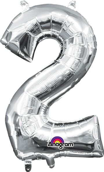 16in Number Balloons: Silver