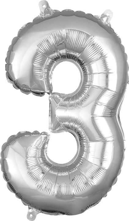 16in Number Balloons: Silver
