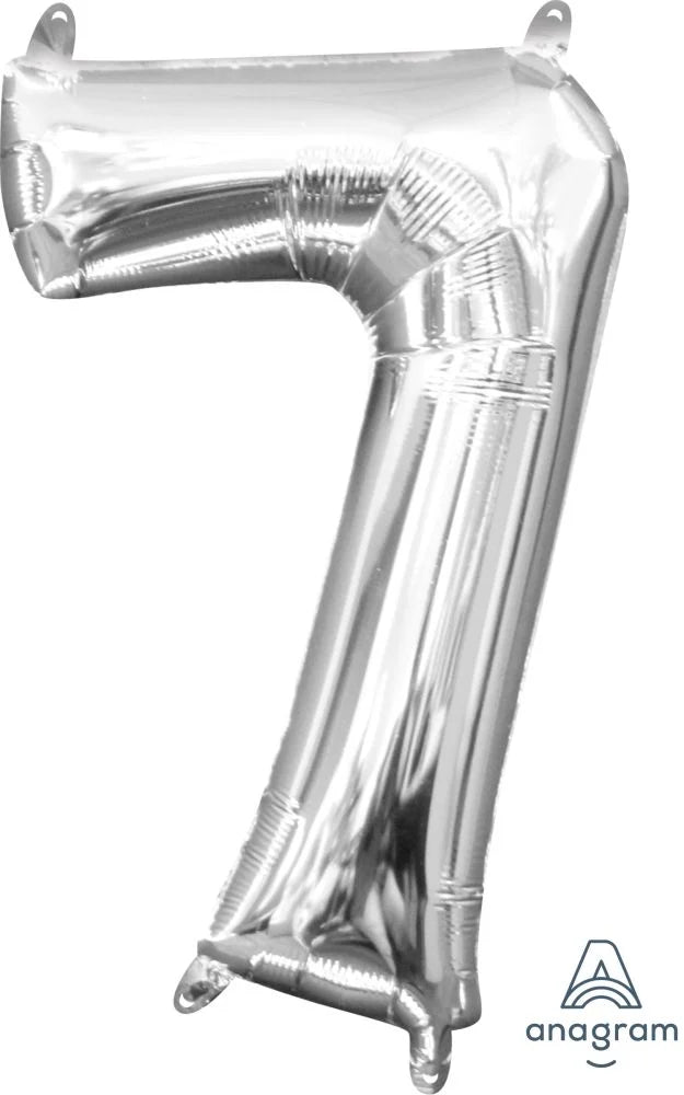 16in Number Balloons: Silver