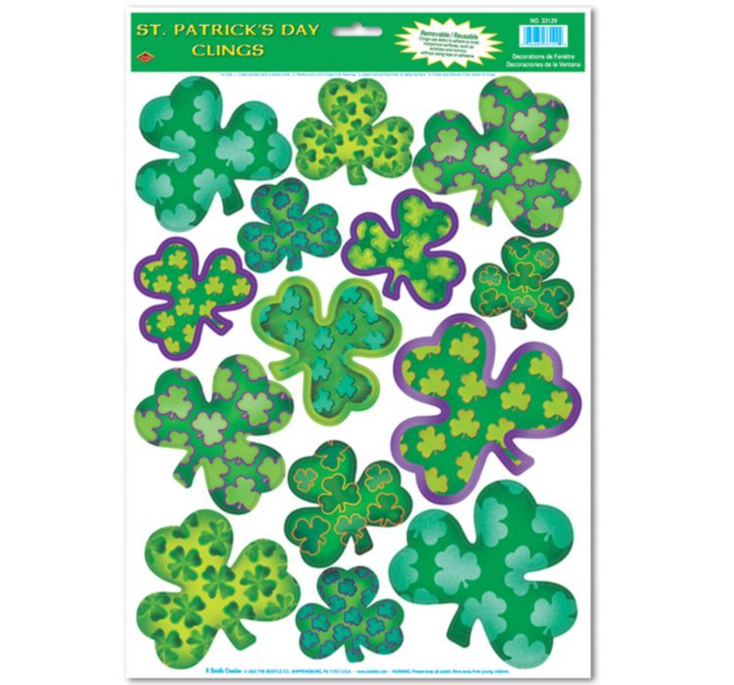 Irish-Mood Shamrock Clings