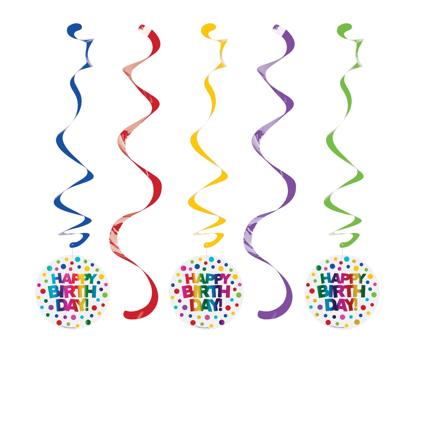 Rainbow Foil Dizzy Danglers - Rainbow Foil Birthday