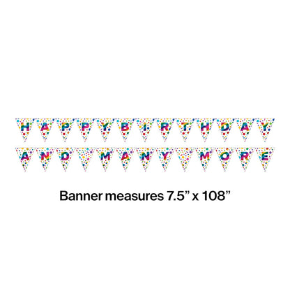 Rainbow Foil Happy Birthday Banner