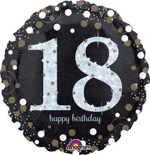 #085 Sparkling Birthday 18 18in Balloon