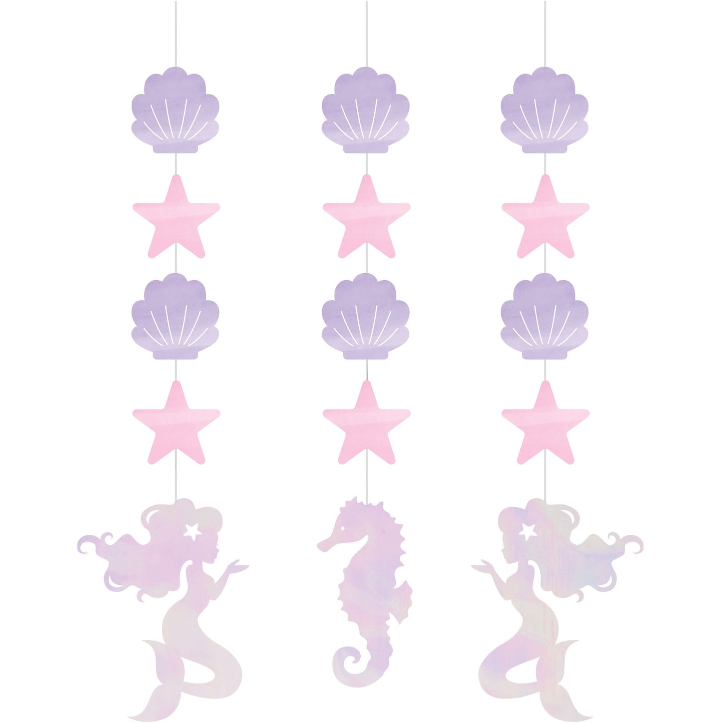 Mermaid Shine Hanging Cutouts 3ct
