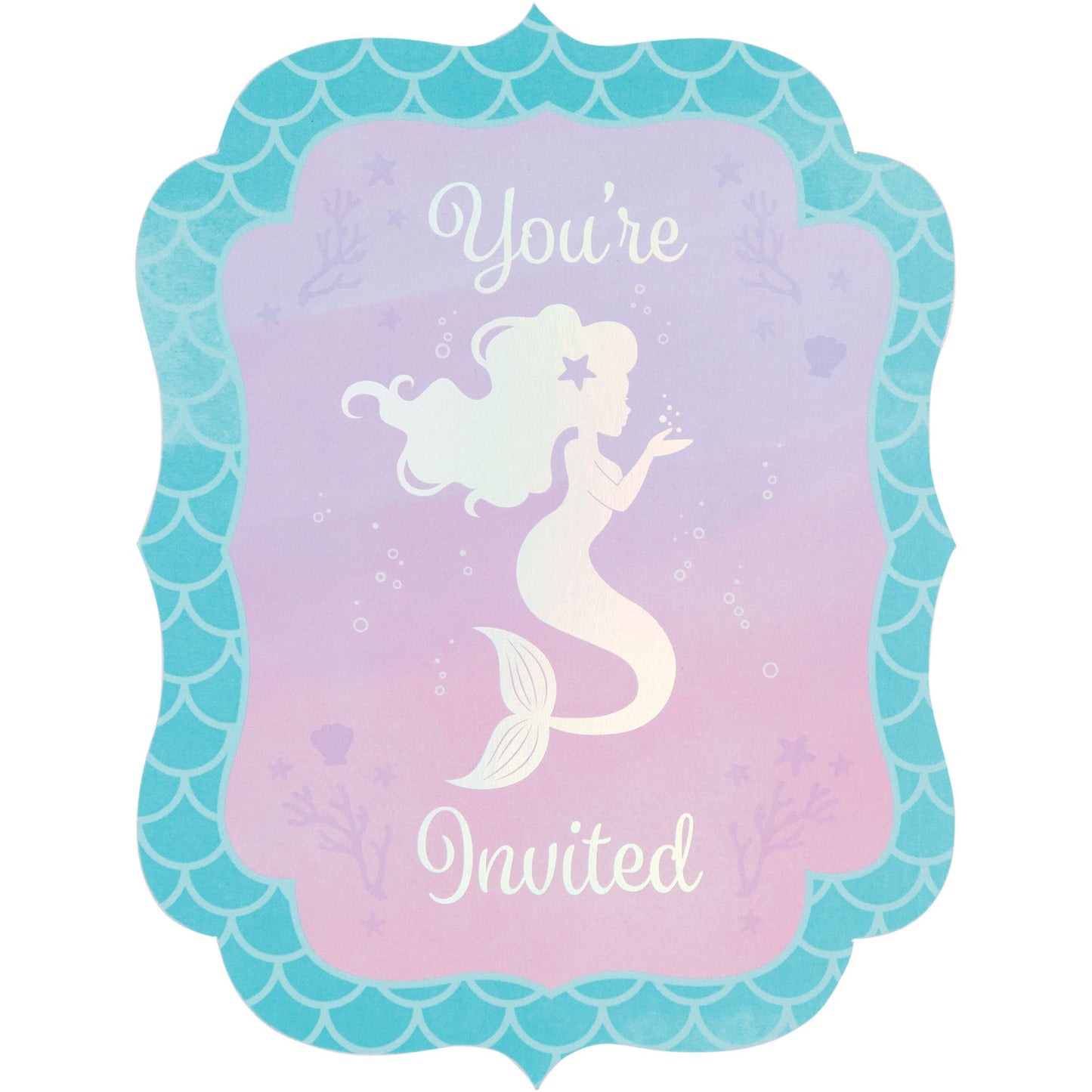 Mermaid Shine Invitation Postcard 8ct