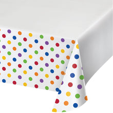 Dots & Stripes Multicolor Plastic Table Cover 54" x 102"