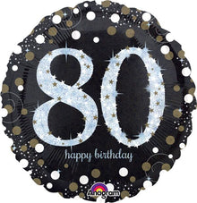 #092 Sparkling Birthday 80 18in Balloon