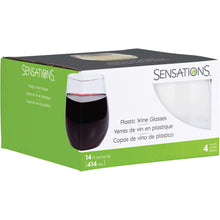 Clear 14oz Stemless Wine Glass 4ct