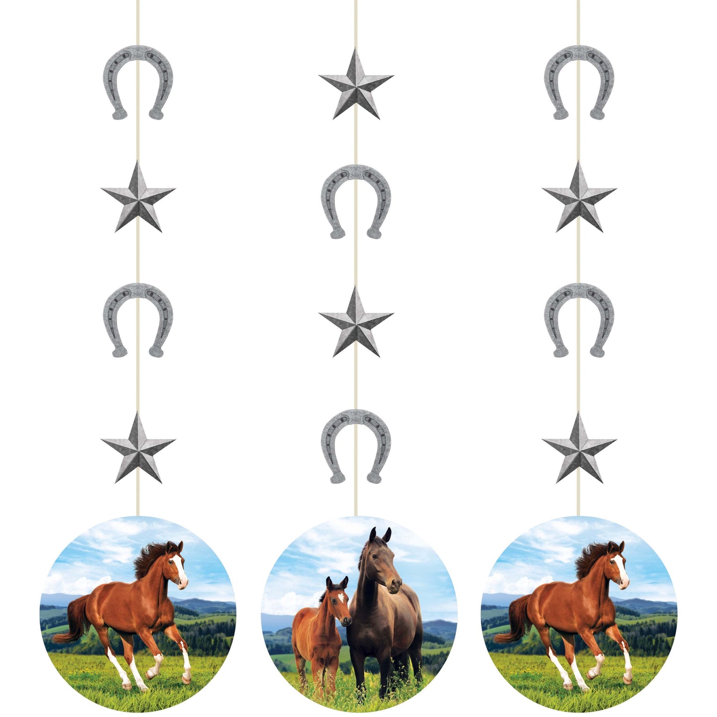 Horse and Pony Hanging Cutouts 3ct