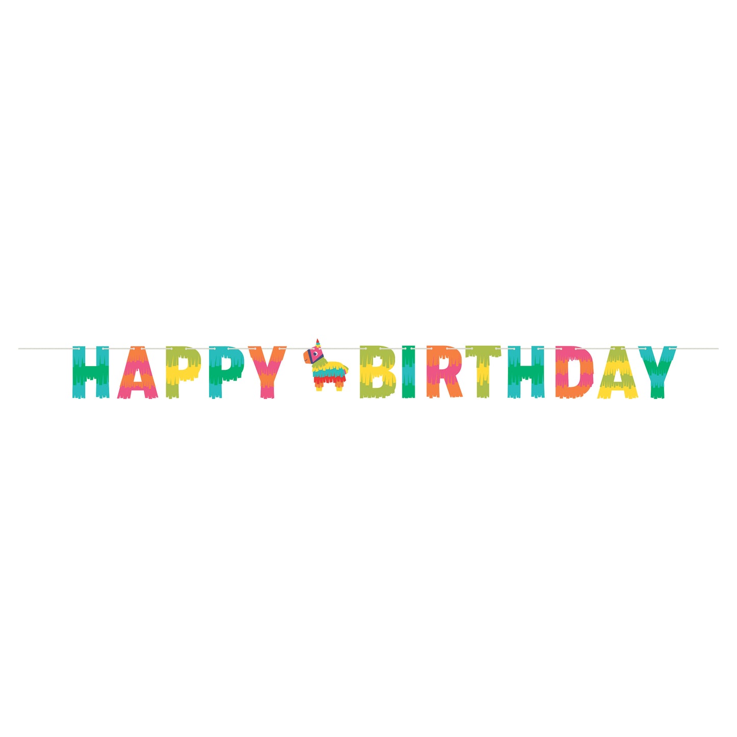Fiesta Fun Shaped Banner with Twine - Happy Birthday