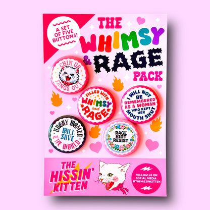 The Whimsy and Rage Pack - (Buttons or Magnets!)