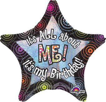#041A It's All About Me Birthday 28in Balloon