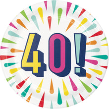 Birthday Burst 40 7in Plates 8ct
