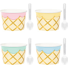Ice Cream Party Treat Cups w/ Spoons, Foil 8ct