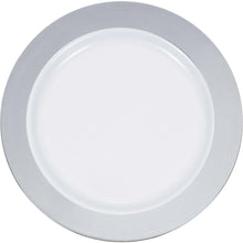 Premium Plastic Silver Rim Plates 10ct