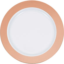 Premium Plastic Rose Gold Rim Plates 10ct