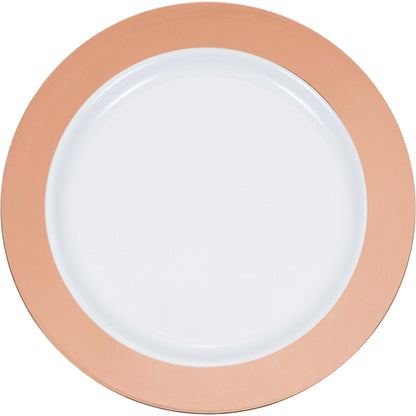 Premium Plastic Rose Gold Rim Plates 10ct