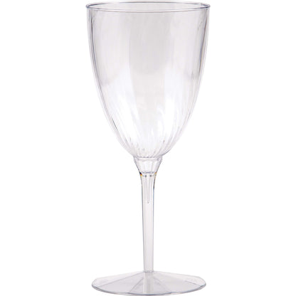 8 oz. Clear Plastic 1-piece Wine Glasses 8ct