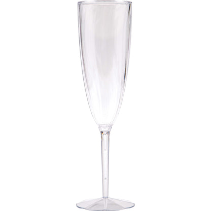 6 oz. Clear Plastic 1-piece Champagne Glasses 8ct