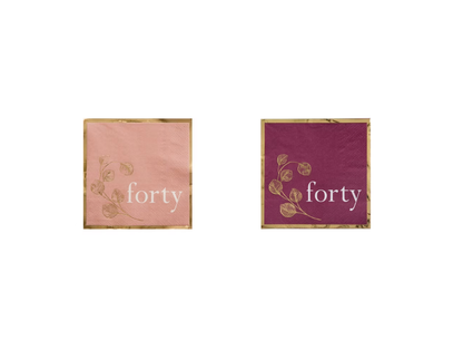 40th Cocktail Napkins - 20 Pk. - 2 Color Options