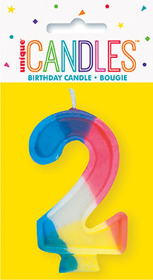 Rainbow Number Candle