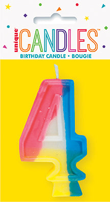 Rainbow Number Candle