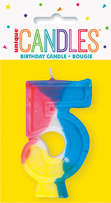 Rainbow Number Candle