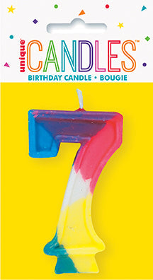 Rainbow Number Candle