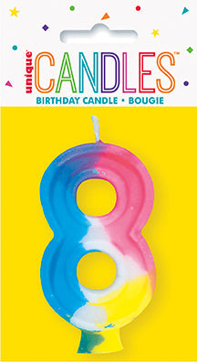 Rainbow Number Candle