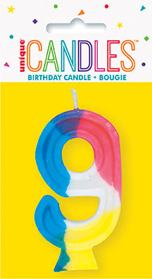 Rainbow Number Candle