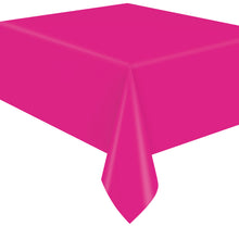 Neon Pink Plastic Rectangle Table Cover 54" x 108"