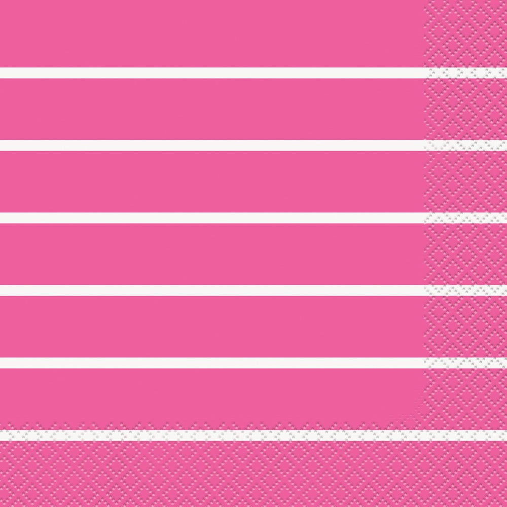 Hot Pink Thin Stripes Luncheon Napkins 16ct