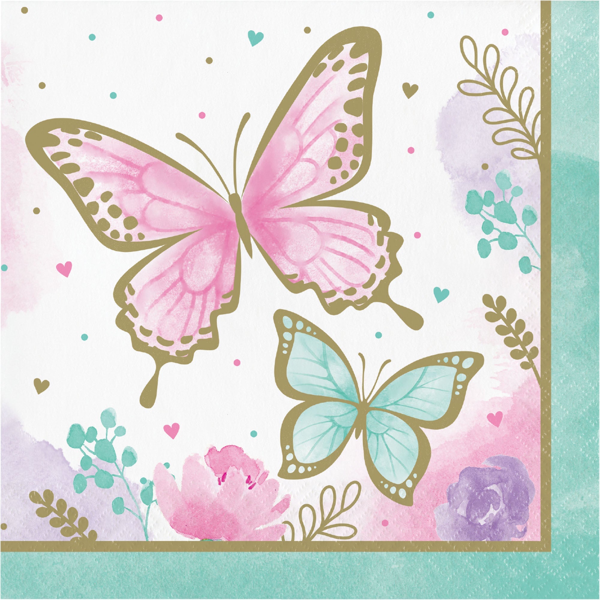 Butterfly Shimmer Lunch Napkins