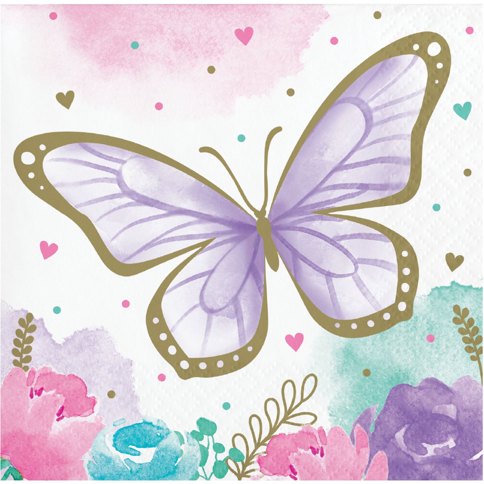 Butterfly Shimmer Beverage Napkins 16ct