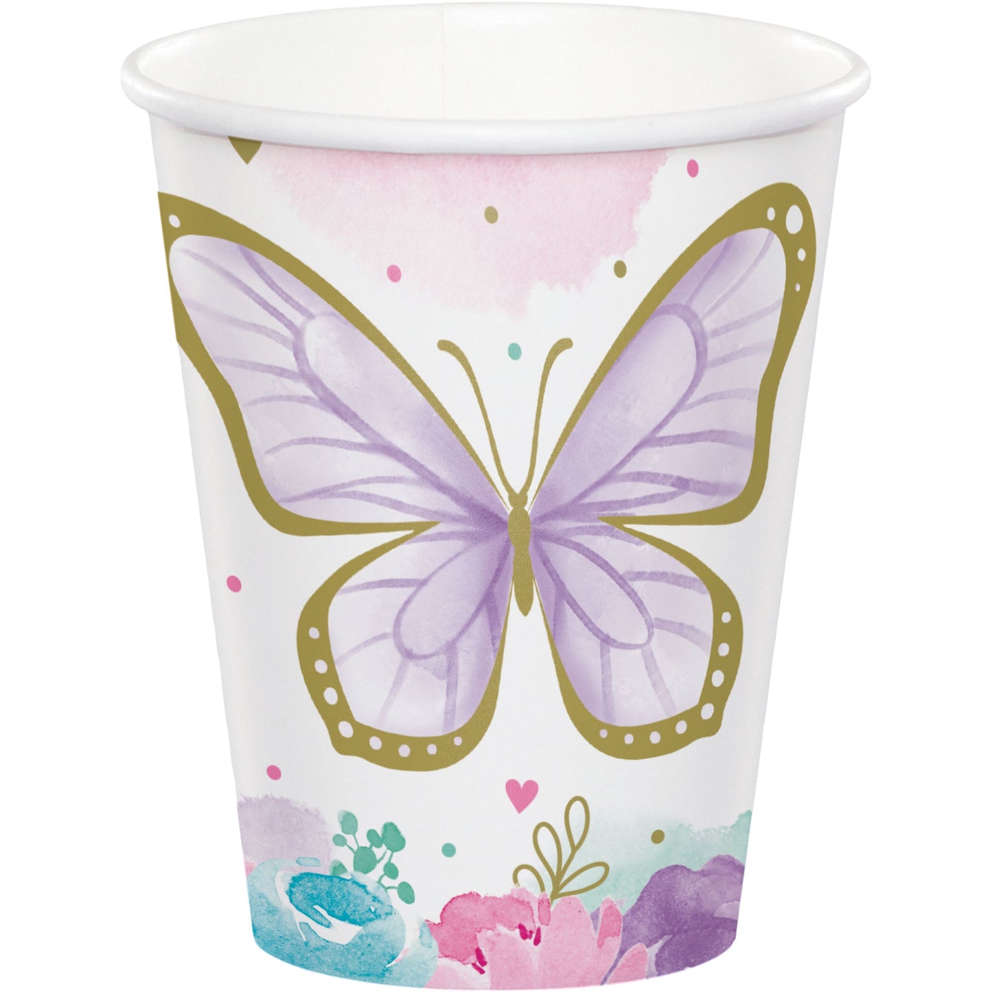 Butterfly Shimmer Paper Cups 9oz 8ct