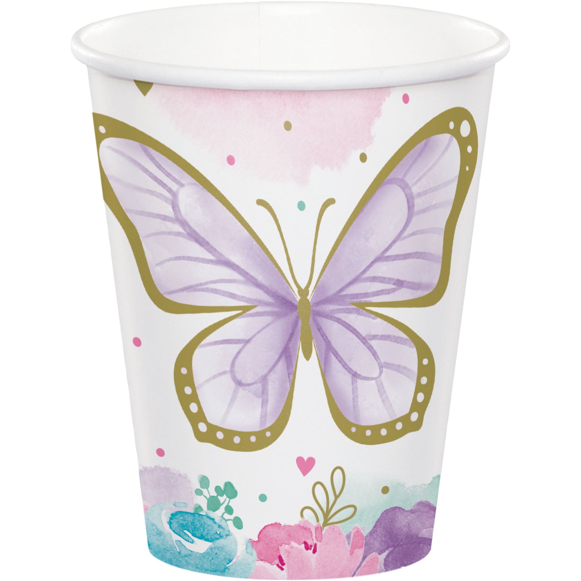 Butterfly Shimmer Paper Cups 9oz 8ct