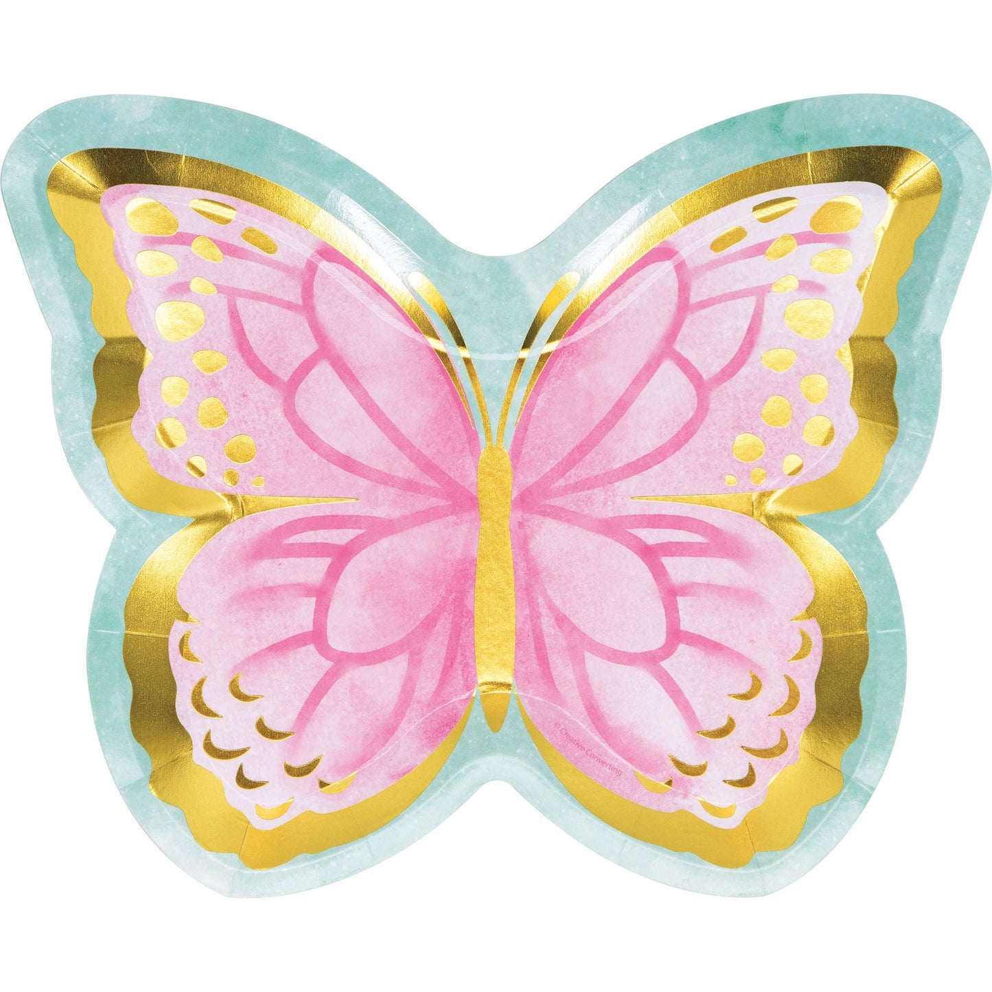 Butterfly Shimmer Butterfly Shaped Foil Plate 8ct 8ct