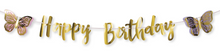 Butterfly Shimmer Letter Ribbon Banner, Foil