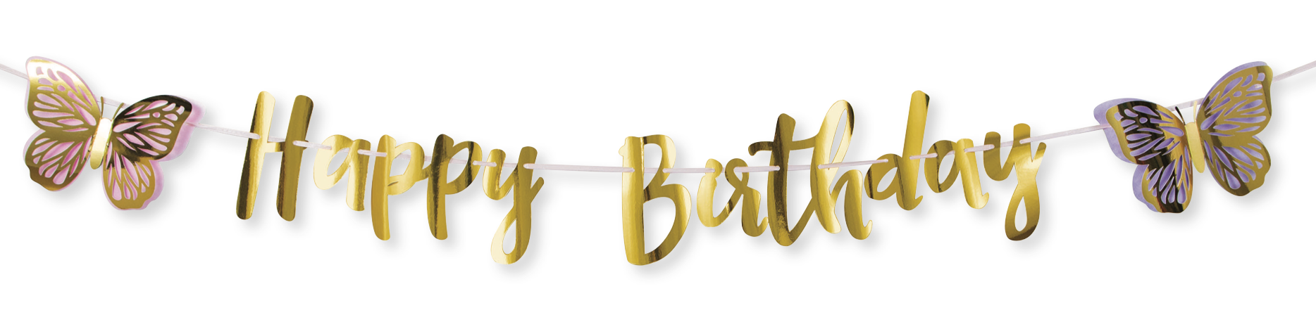 Butterfly Shimmer Letter Ribbon Banner, Foil
