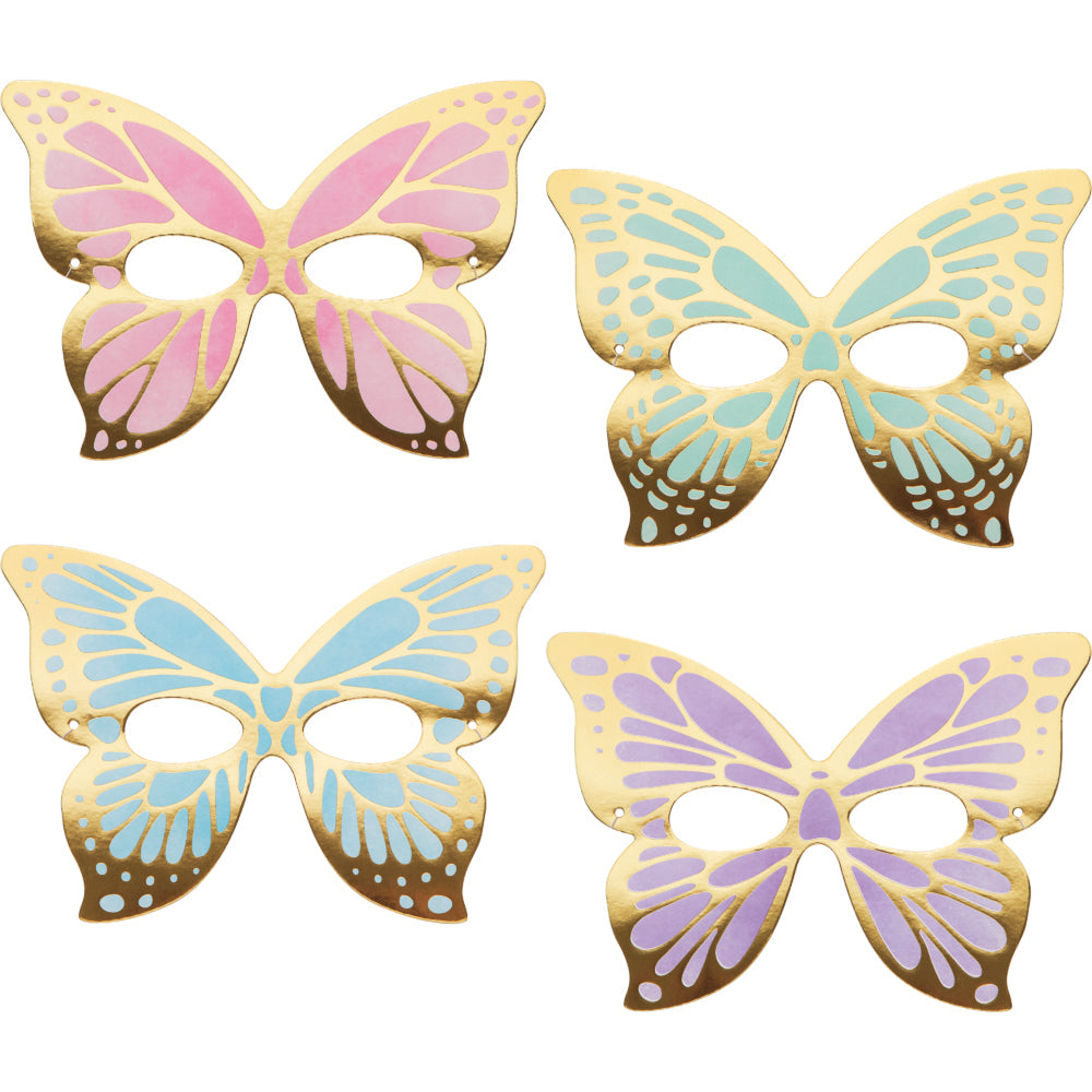 Butterfly Shimmer Paper Masks, Foil 8ct