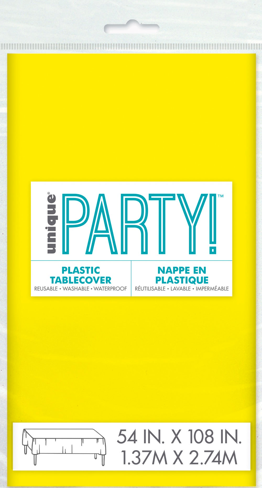 Yellow Plastic Rectangle Table Cover 54" x 108"